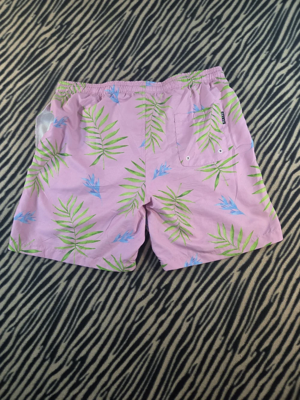 Brooklyn Cloth Kent Ave Volley Swim Trunks Pink Palm Leaf Print